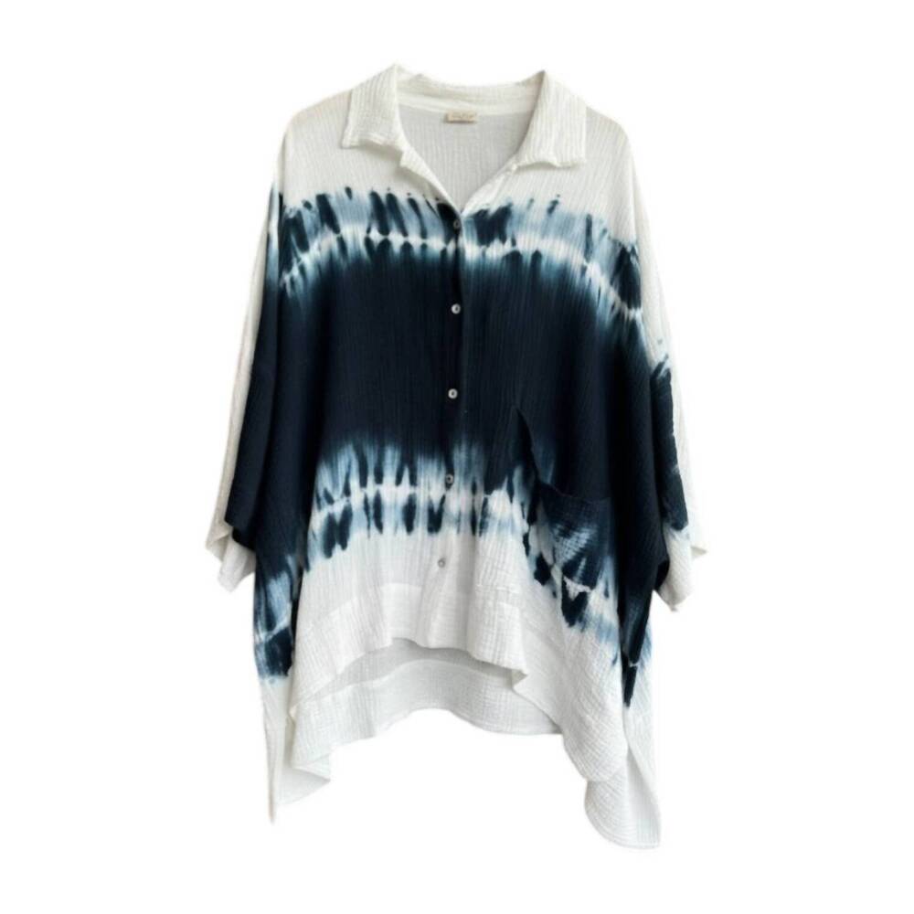 NEW GILDA MIDANI women's oversized river shirt in deep dive